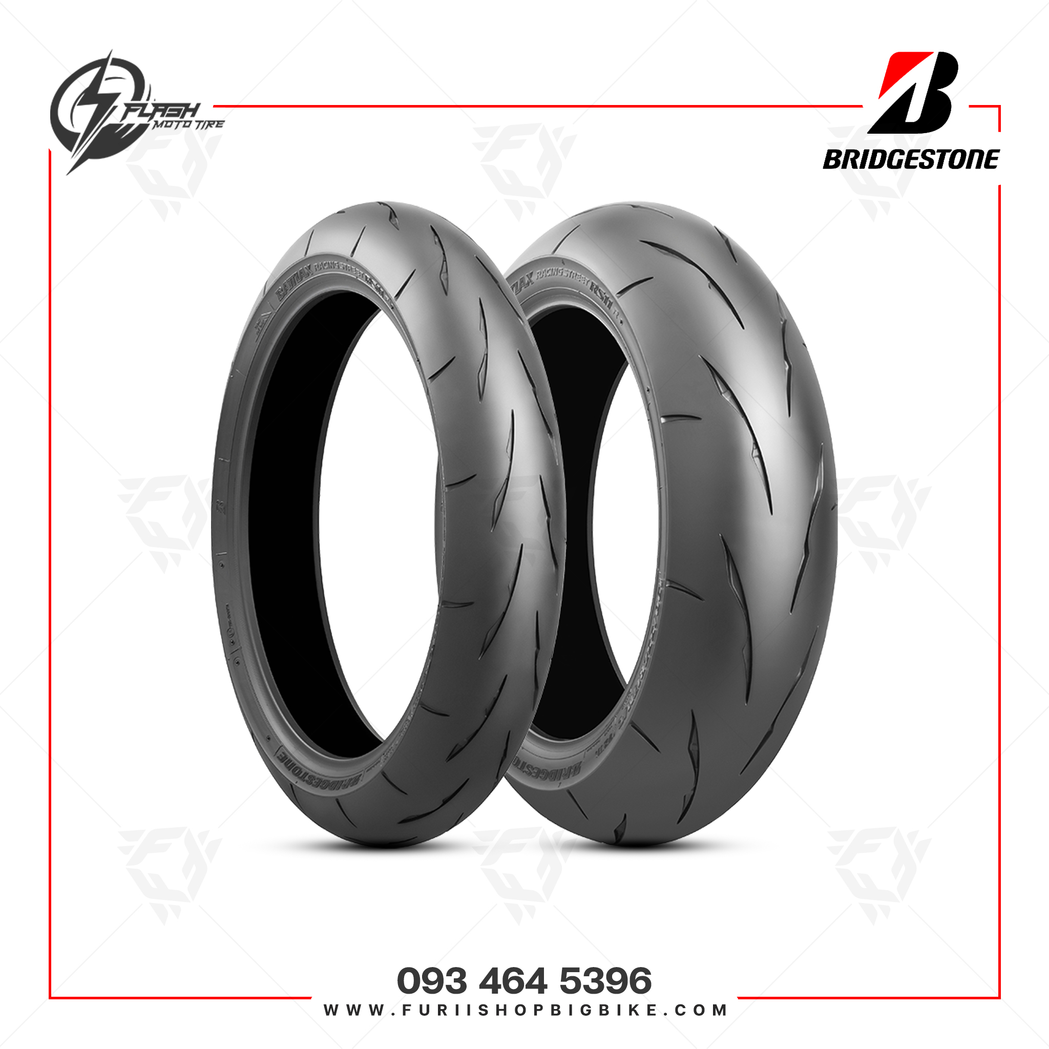 ยาง BRIDGESTONE Battlax RS11 : F 120/70ZR17 + R 190/55ZR17 - ร้าน