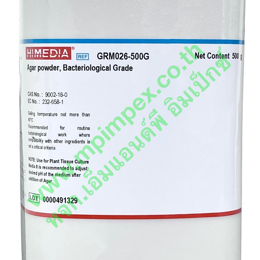 Himedia™ AGAR POWDER, BACTERIOLOGICAL GRADE, 500 กรัม M&P IMPEX