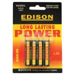 Edison.AAA Alkaline Batteries, Pack of 4
