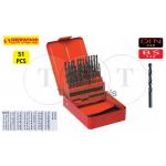 ชุดดอกสว่านเจาะเหล็ก (mm) SET OF 51 HSS DRILLS 1-6.0mm x 0.1mm SHERWOOD
