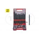 ชุดดอกสว่านเจาะเหล็ก (mm, inch) ASSORTED S/S DRILL SET INCH + METRIC (100PC)