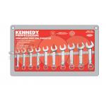 ชุดประแจแหวนข้างปากตายคอสั้น 10 ชิ้น/ชุด KENNEDY (mm-มิล)