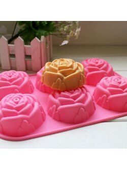 พิมพ์ซิลิโคน กุหลาบ 6 ช่อง