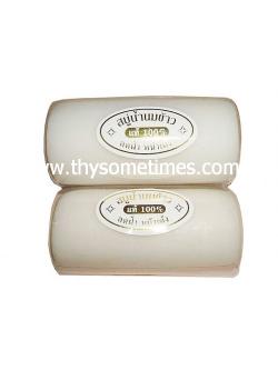 สบู่น้ำนมข้าวแท้100% (100 กรัม) <ขอนไม้>ราคา 25 ฿ ( 6 ชิ้น ส่ง 20 ฿)