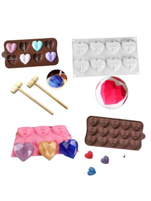 พิมพ์ซิลิโคนขนม พิมพ์วุ้น หัวใจ ไม้ทุบ เลือกแบบ