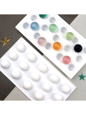 แม่พิมพ์ซิลิโคนแม่พิมพ์ซิลิโคนทรงกลม 15ช่อง