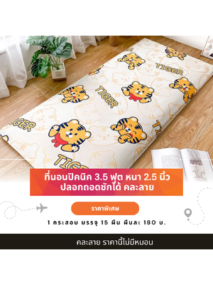 ที่นอนปิคนิค 3.5 ฟุต หนา 2.5 นิ้ว ปลอกถอดซักได้ ราคาผืนละ 180 บ. กระสอบ 15 ผืน