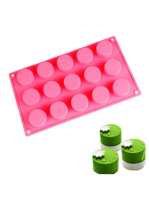 แม่พิพม์ซิลิโคน พิพม์วุ้น แม่พิมพ์วงกลม15ช่อง พิมพ์สบู่
