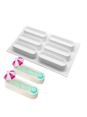 แม่พิพม์ซิลิโคน พิพม์วุ้นแท่ง 6ช่อง