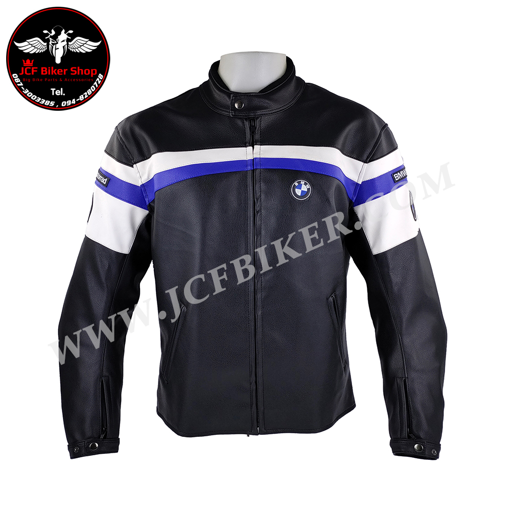 เสื้อการ์ด เสื้อการ์ดหนังมอเตอร์ไซค์ BMW Leather วัสดุหนัง+ผ้าตาข่ายระบายอากาศ มีการ์ด5จุด