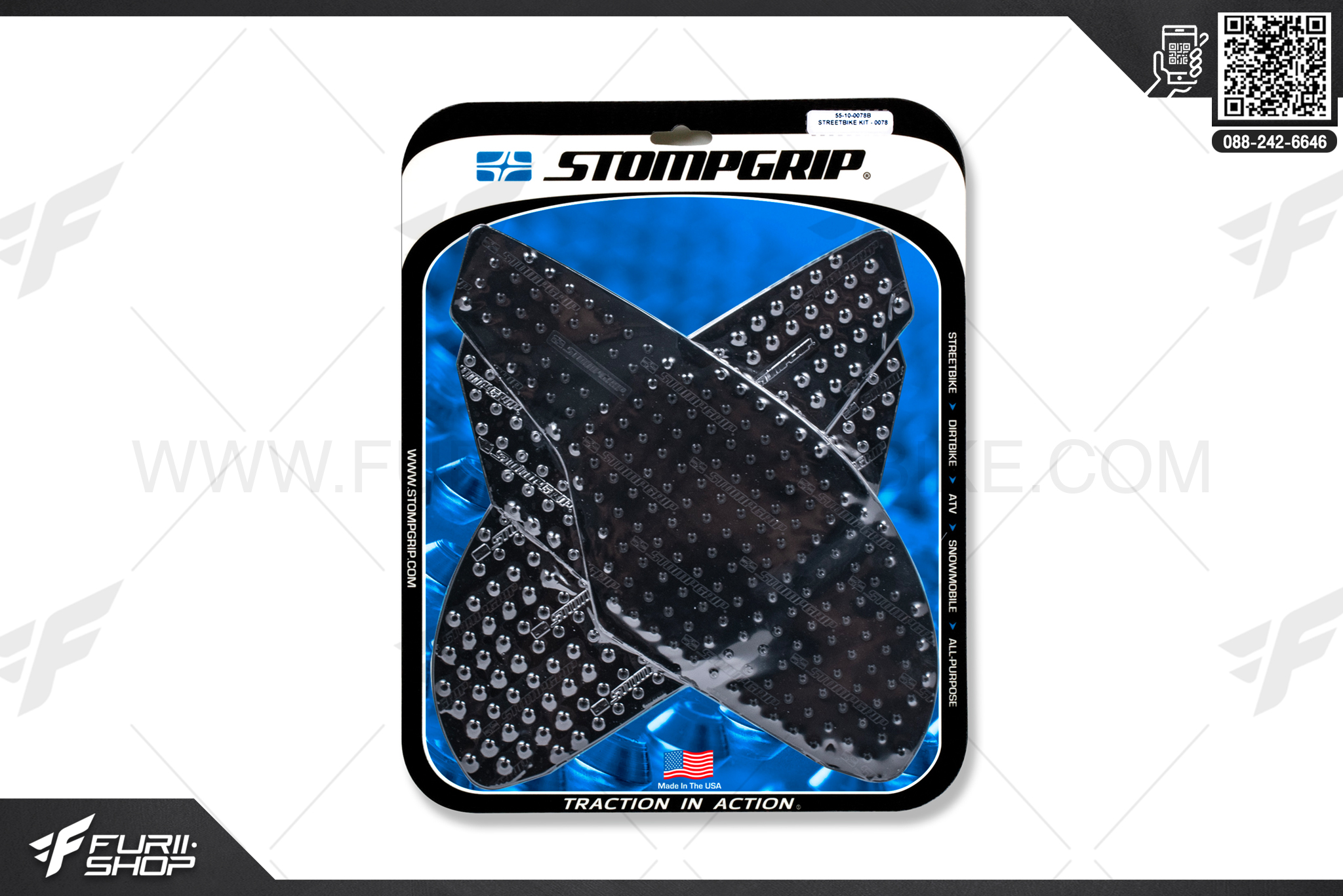 กันรอยข้างถัง STOMPGRIP Triumph Street Triple (13-17) Black