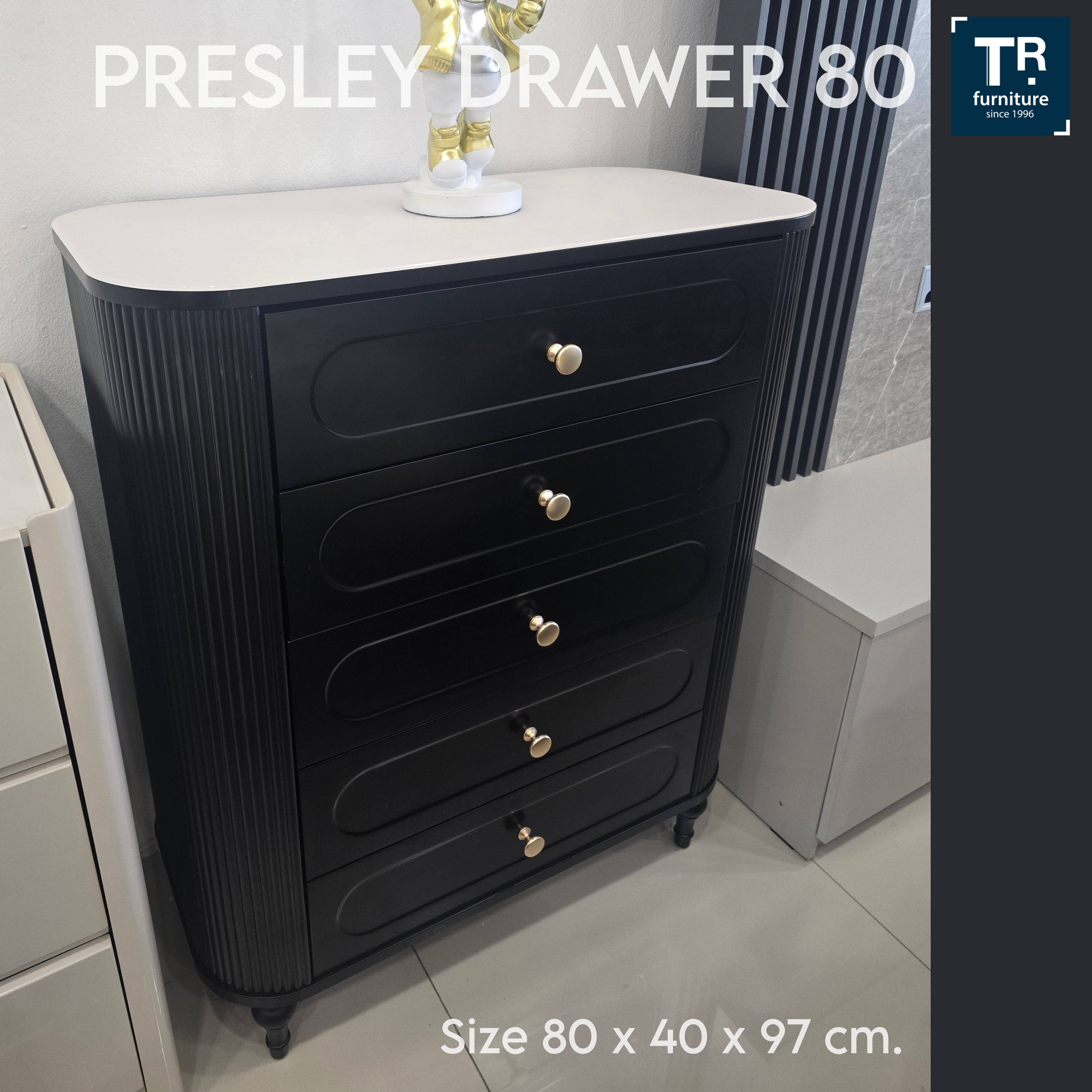 ตู้ลิ้นชัก ตู้คอนโซล รุ่น Presley Drawers 80 cm.