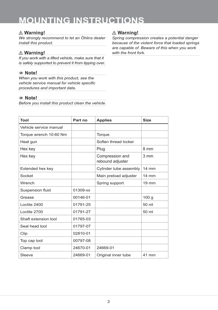 สปริงโช้คหน้า Ohlins FKR128 For Triumph Street Triple RS 2022