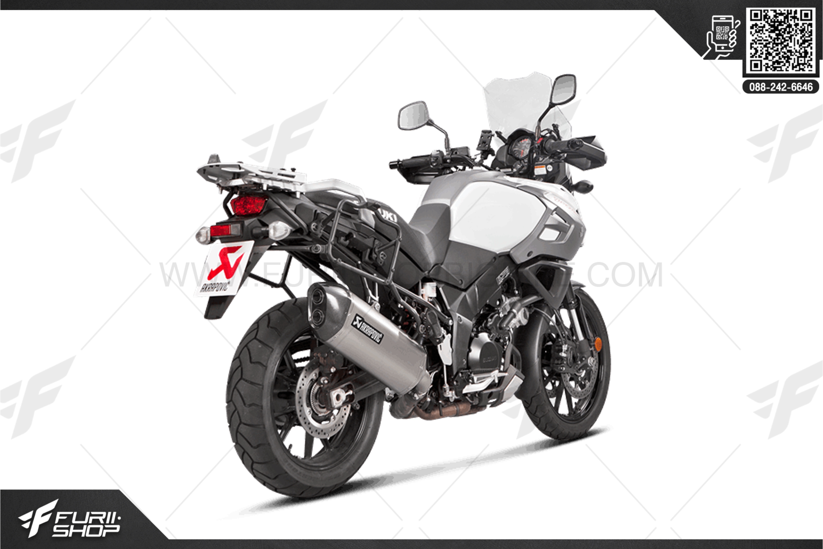 ท่อมอเตอร์ไซค์ AKRAPOVIC Slip-On Line (Titanium) FOR SUZUKI V-STROM 1000 2014+ ท่อแต่ง ท่อสูตร ท่อบิ๊กไบค์ ท่อBigbike ท่อไอเสีย