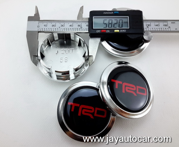 ฝาล้อรถยนต์ สำหรับ ล้อแม็ก สติ๊กเกอร์ TRD สีเงิน โครมเมี่ยม ขนาด 58 มิล 1ชุด 4ชิ้น สำเนา