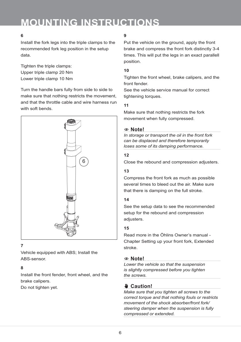 โช้คหน้า OHLINS FGR254 FOR Ducati Panigale V4 2020-2023