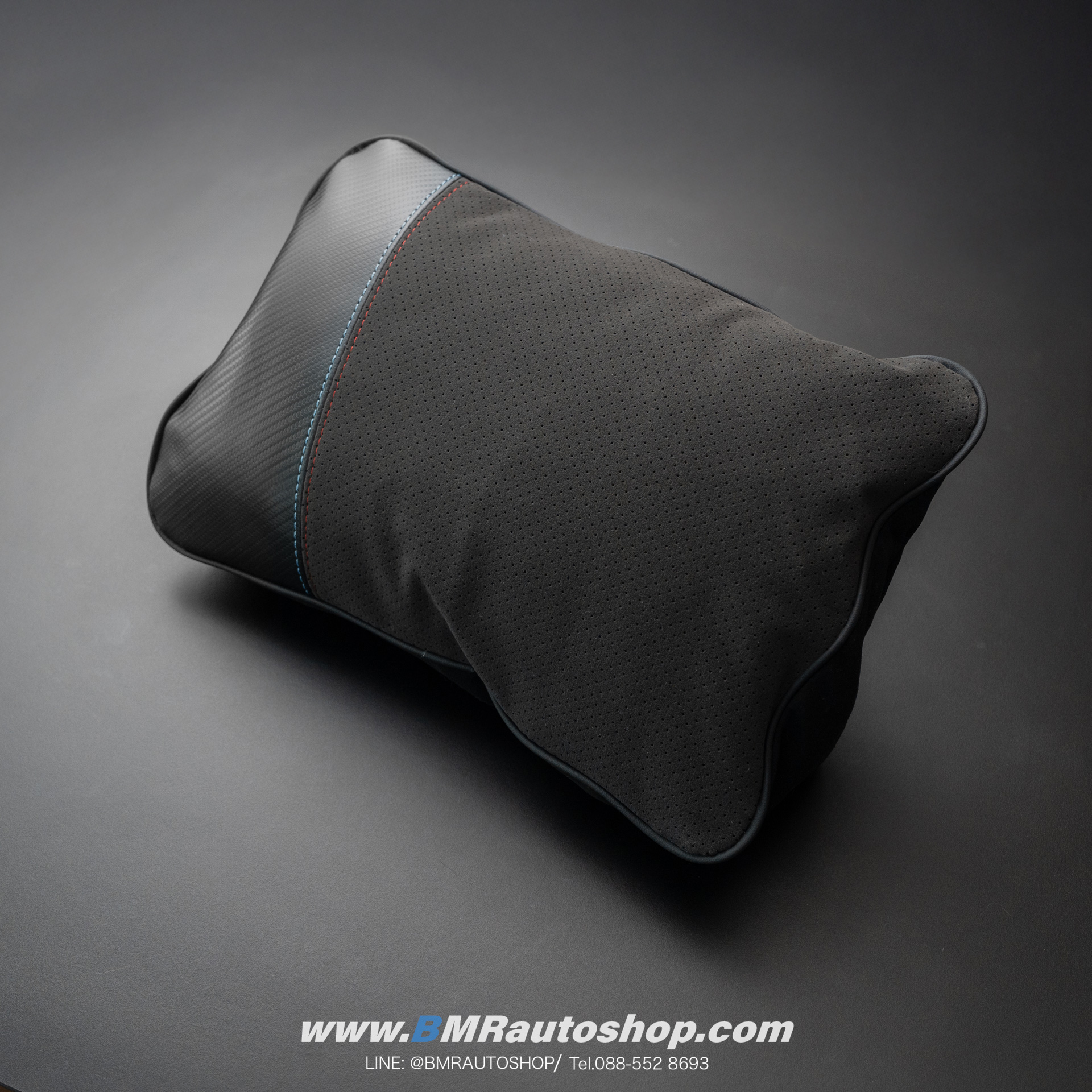 หมอนรองเอว หมอนรองหลัง รุ่น IN232 กำมะหยี่+PU ลายคาร์บอน