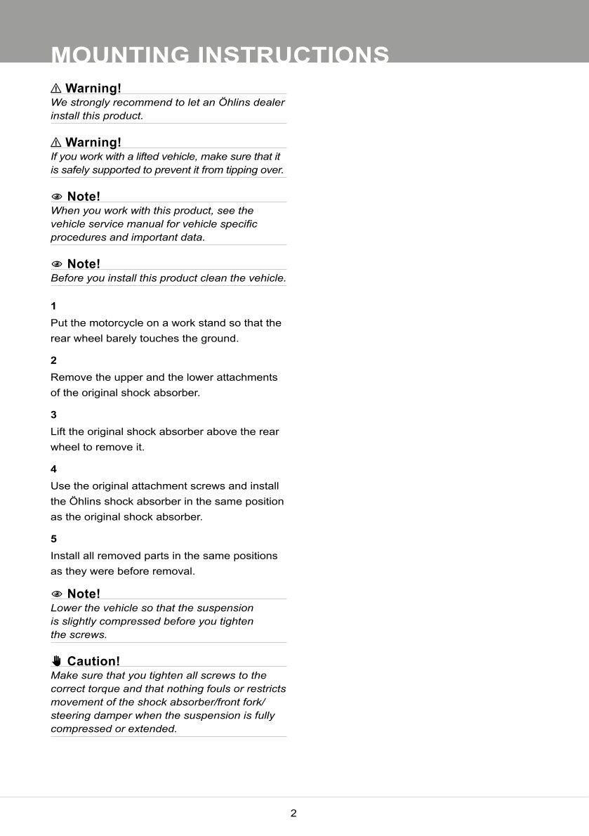 โช๊คหลังแต่ง Ohlins BM568 For BMW S 1000 RR ปี 2019-2022