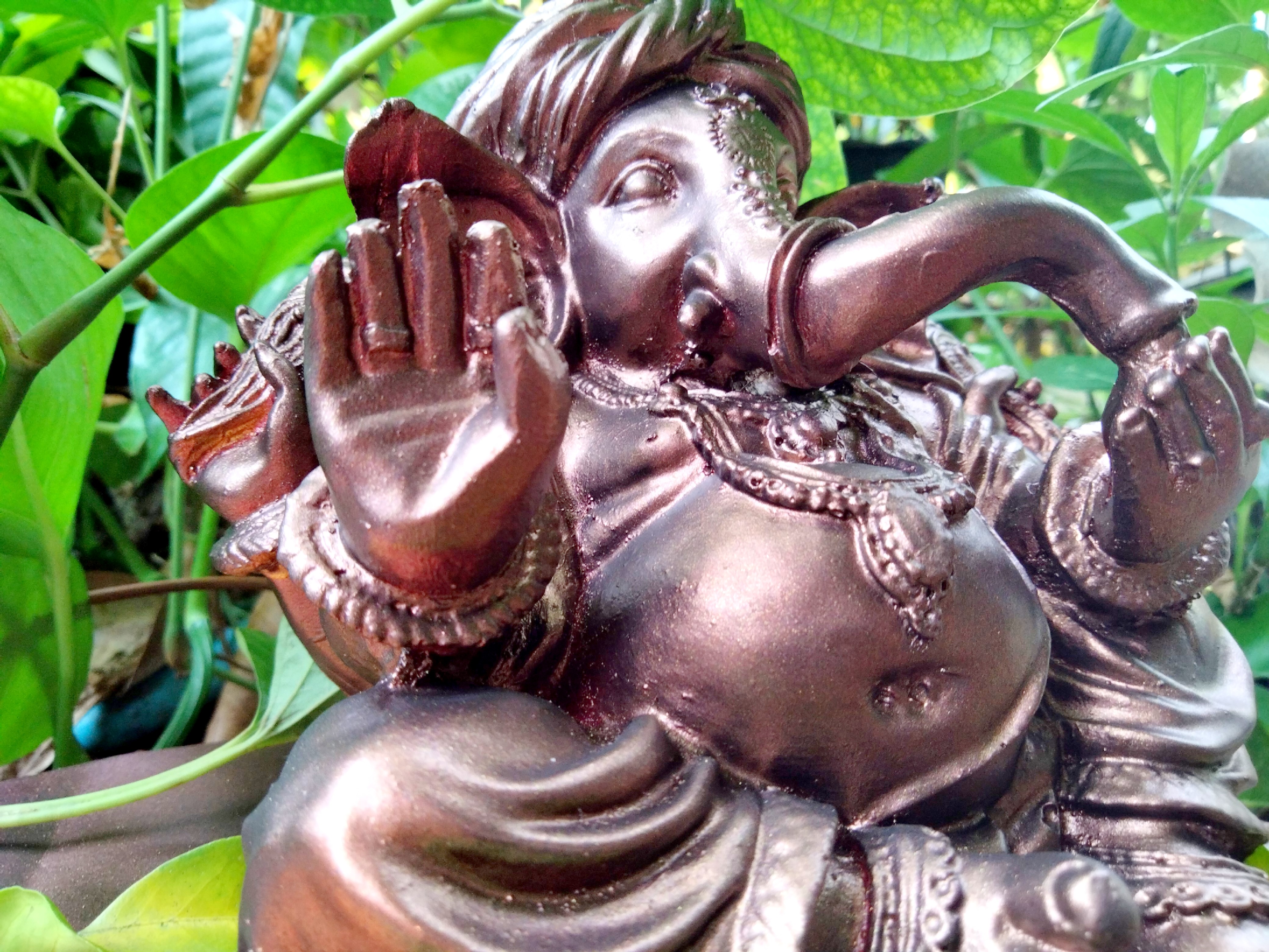 พระพิฆเนศ ปางโพกผ้า ค้าขายรุ่งเรือง โทนสีน้ำตาลเกรงขาม