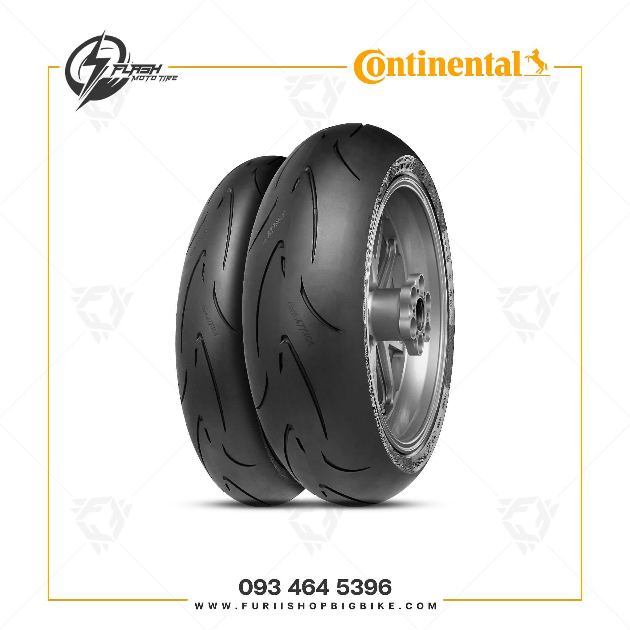 ยางมอเตอร์ไซค์บิ๊กไบค์ CONTINENTAL CONTIRACEATTACK COMP MEDIUM 180/60 ZR 17 M/C 75W TL>> Flash Moto Tire ยางมอเตอร์ไซต์ ยางบิ๊กไบท์ ยางBigbike Mototire