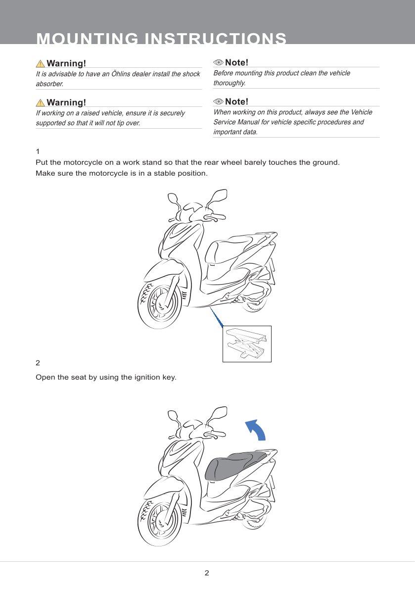 โช๊คหลังแต่ง Ohlins HO328 For Honda Lead 125 ปี 2023