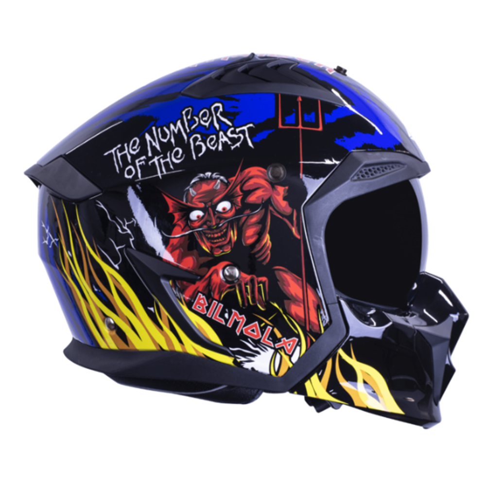 หมวกกันน็อคเต็มใบ Bilmola รุ่น SPIKER Iron Maiden LIMITED EDITION The Number of The Beast Blue