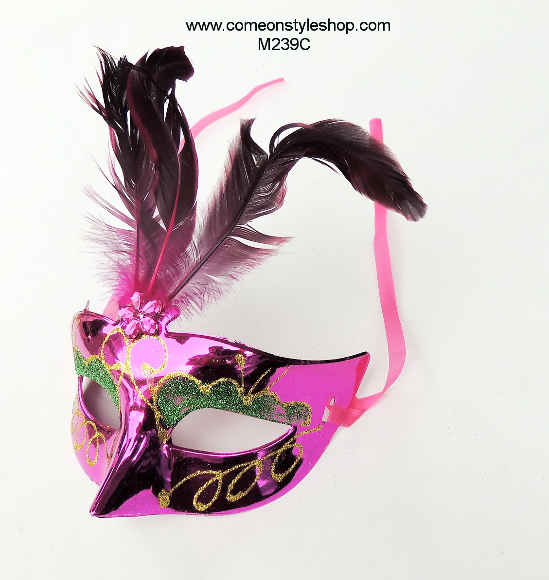 หน้ากากสไตล์คานิวัล carnival ประดับขนนก หน้ากากออกงาน ปาร์ตี้ การแสดงแฟนซี Carnival style classic Venice