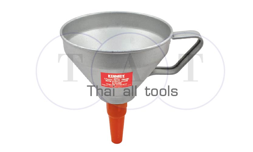 กรวยตวงของเหลว โลหะ+พลาสติก METAL FUNNEL+PLASTIC SPOUT C/W FILTER KENNEDY