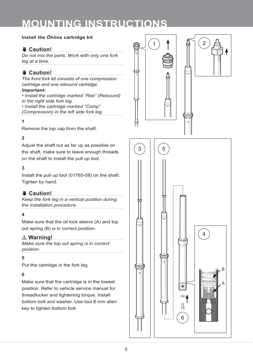 สปริงโช้คหน้า Ohlins FKS204 For Yamaha Tracer 700/Tracer 7 (FJ-07) 2016-2019