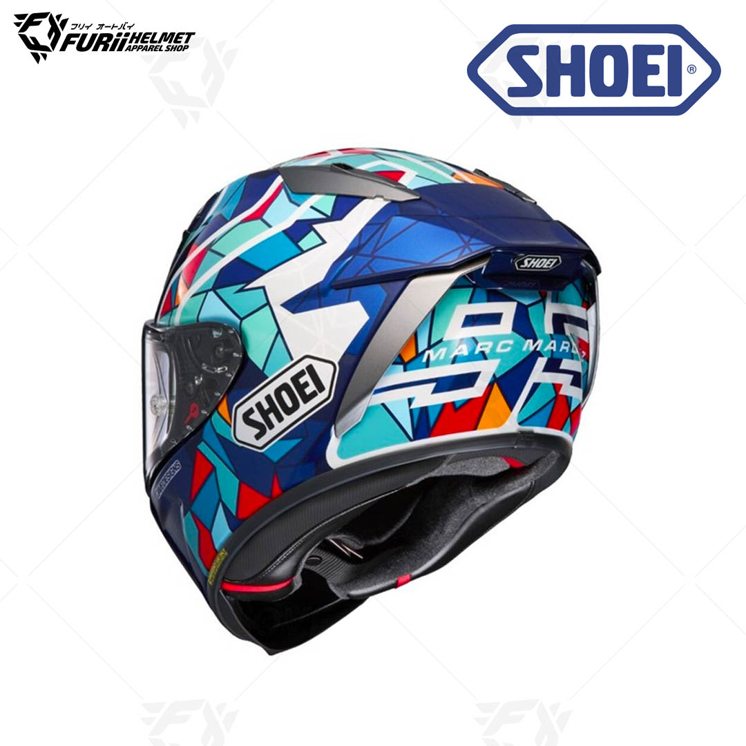 หมวกกันน็อค Shoei : X-FIFTEEN MARQUEZ BCN TC-10 BLUE/GREEN