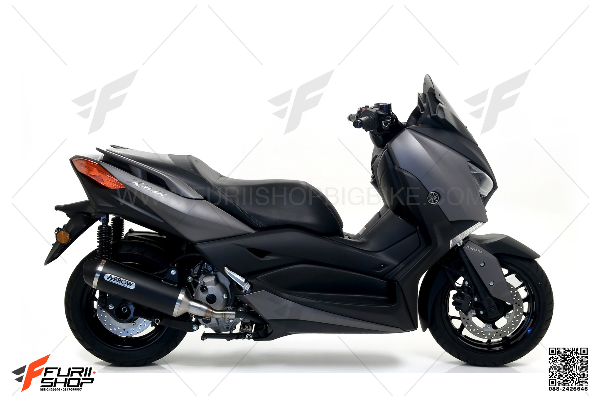 ท่อมอเตอร์ไซค์ ARROW SLIP-ON DARK-BLACK FOR YAMAHA XMAX300 ท่อแต่ง ท่อสูตร ท่อบิ๊กไบค์ ท่อBigbike ท่อไอเสีย