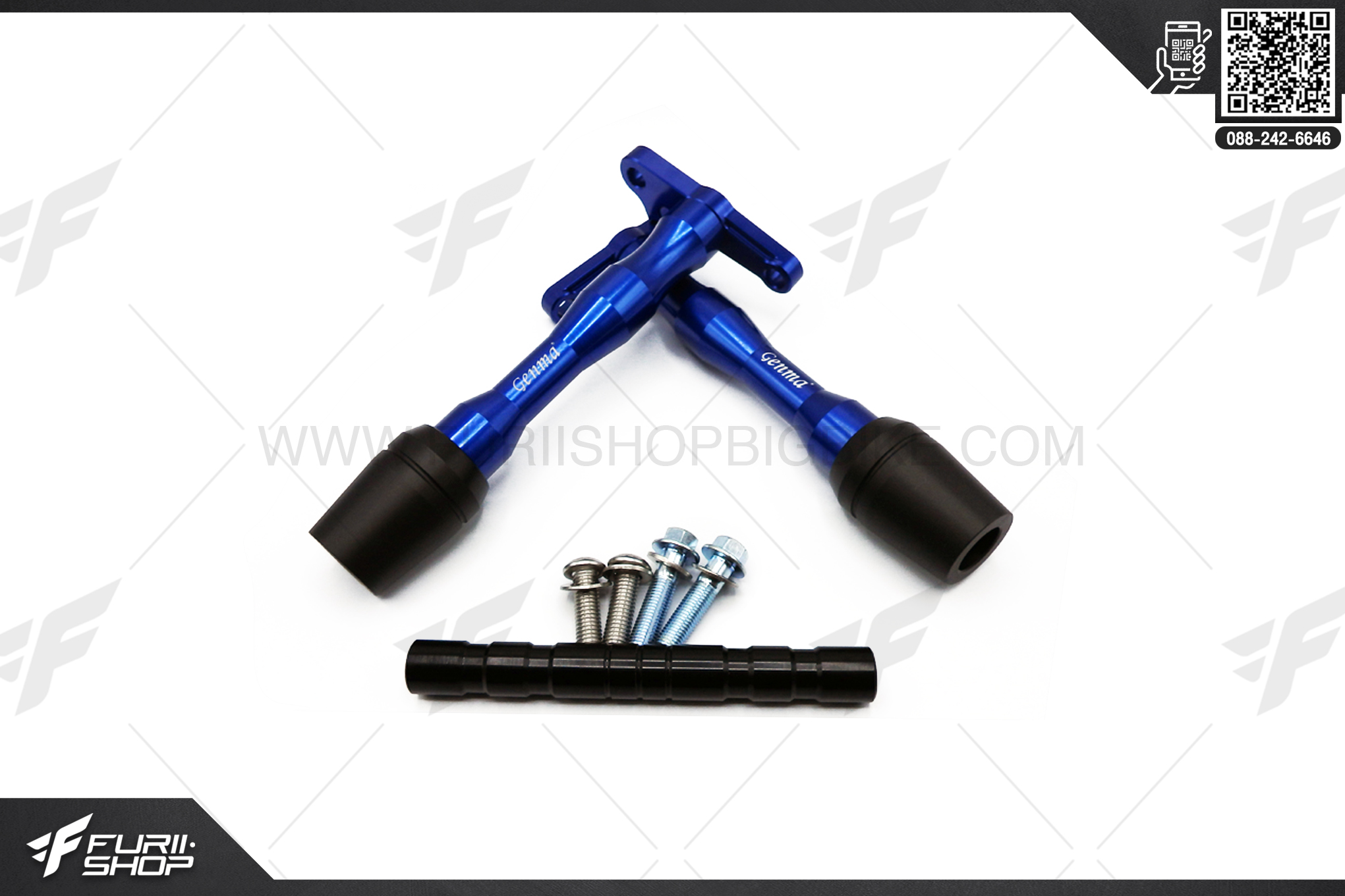 ชุดกันล้มกลาง GENMA รุ่น FKI-Y1028-07 FOR YAMAHA R15 สีน้ำเงิน