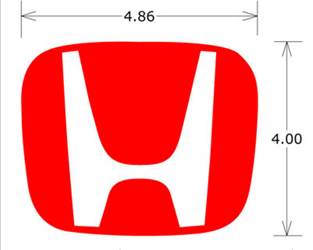 LOGO ฮอนด้า H แดง สำหรับ พวงมาลัย SIZE B