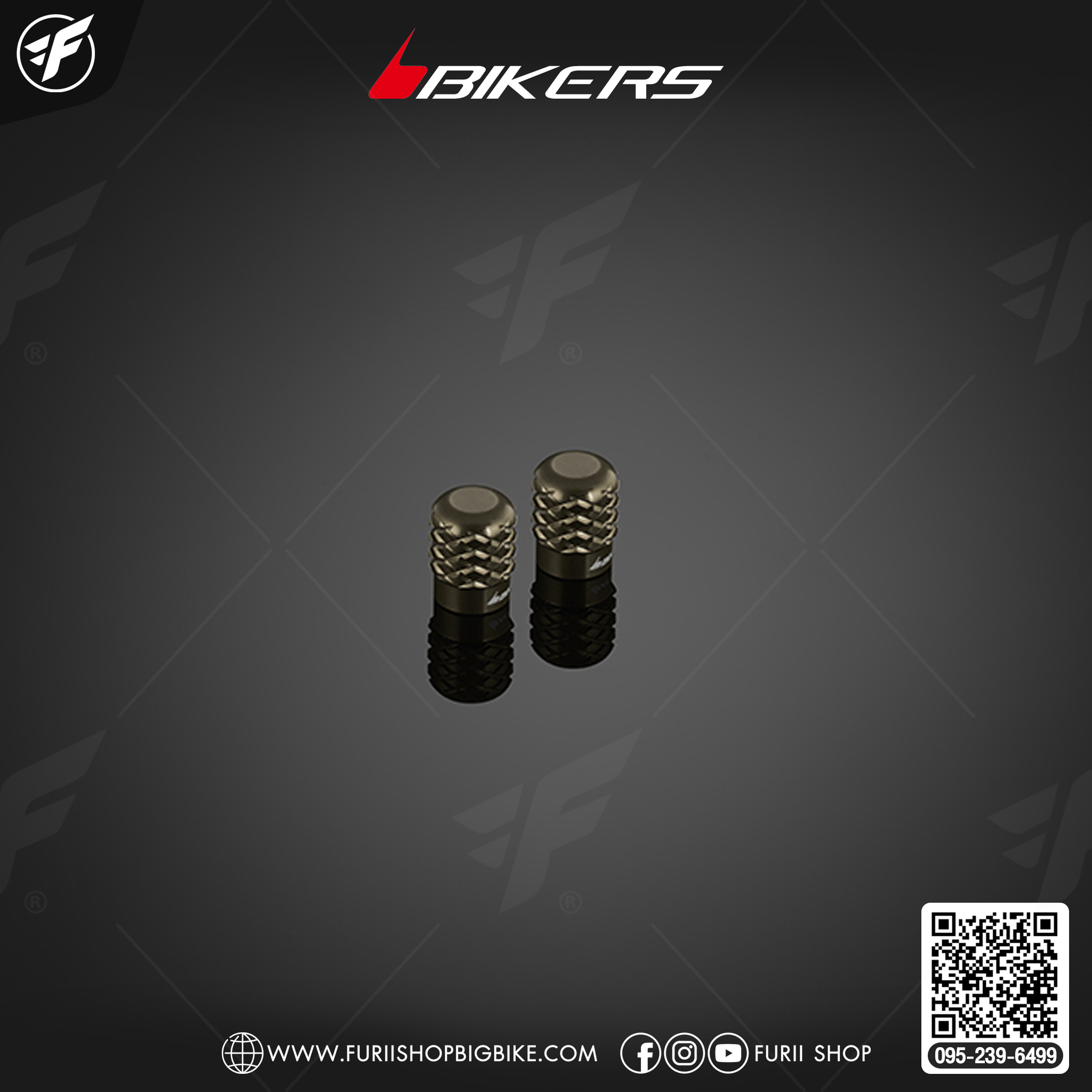 Bikers จุกลมอลูมิเนียม รุ่นมาตรฐาน for Malaguti Madison150