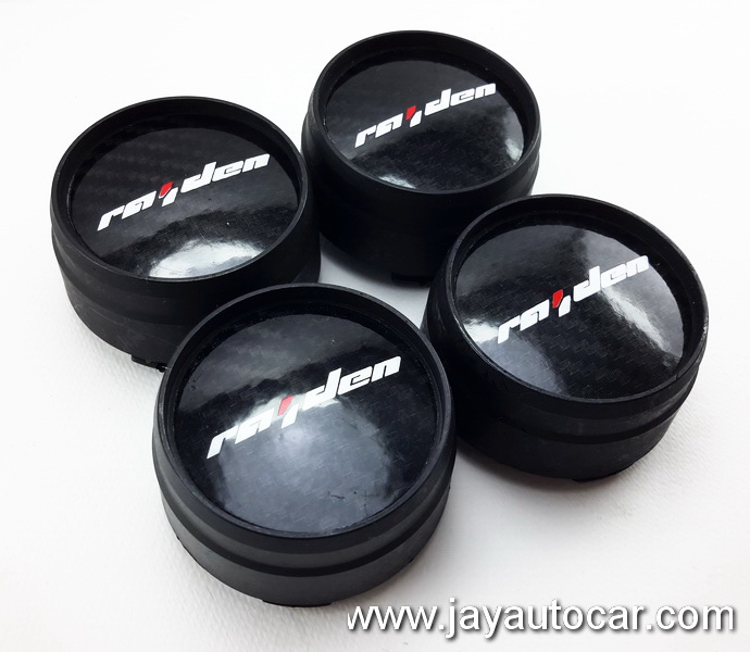 ฝาล้อรถยนต์ สำหรับ ล้อแม็ก สติ๊กเกอร์ดำ RAIDEN สีดำด้าน ขนาด 64 มิล 1ชุด 4ชิ้น ดำด้านสวยๆ 64mm.