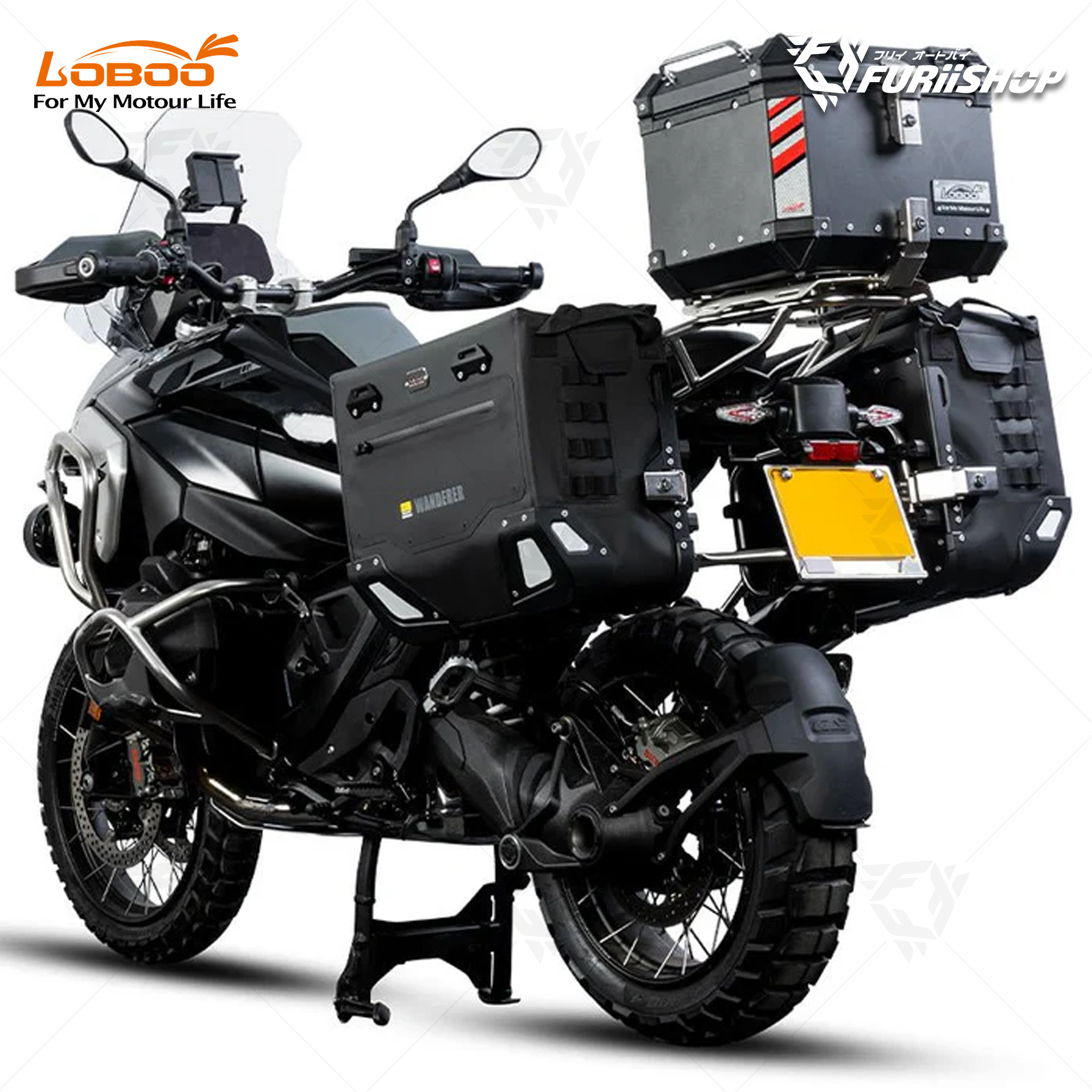 Wanderer Side Bag BCB40T-40T กระเป๋าติดแรคข้าง ขนาด 40+40 ลิตร สีดำ