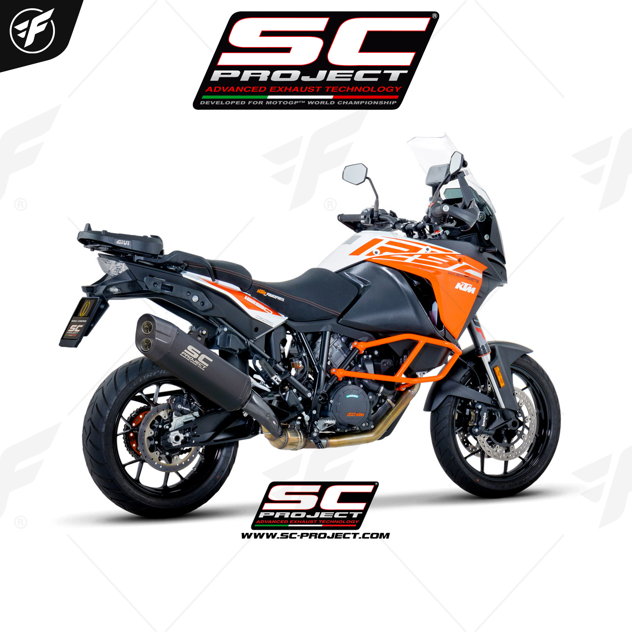 KTM 1290 SUPER ADVENTURE (2017 - 2020) Adventure Muffler, matt black painted Titanium