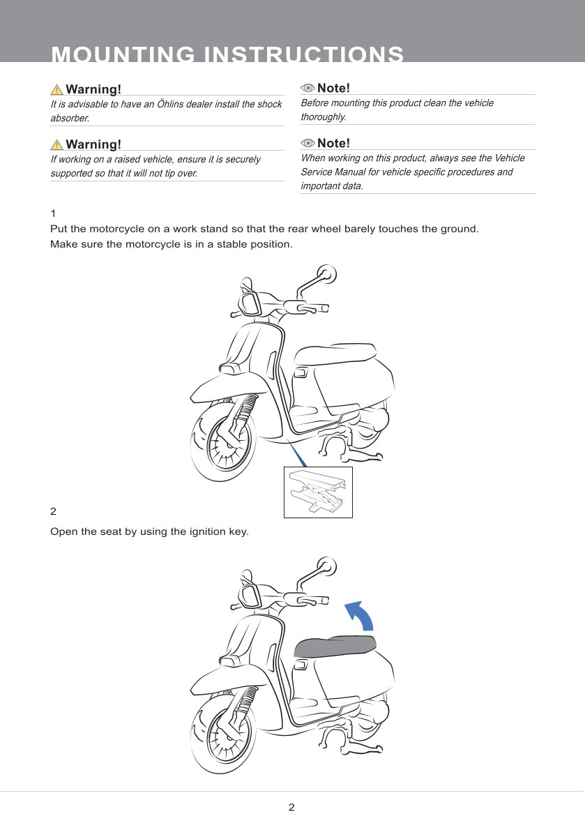 โช๊คหลังแต่ง Ohlins LA343 For Lambretta G350 ปี 2023