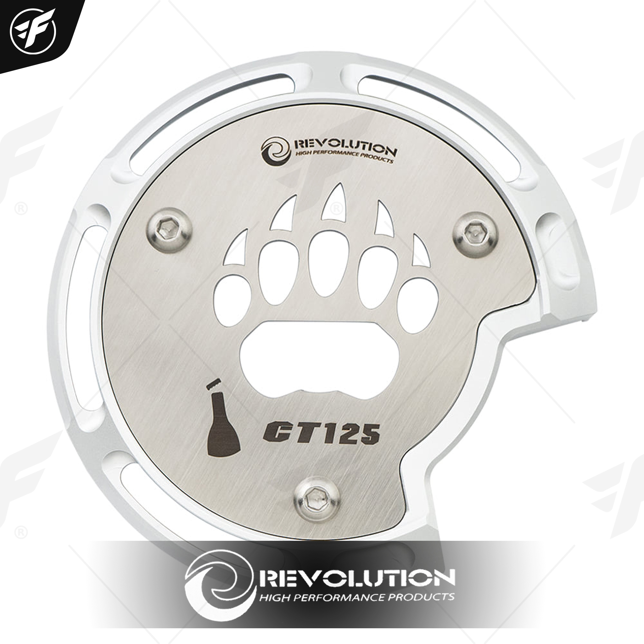 ฝาครอบเครื่องด้านR REVOLUTION CT-125 (แบบเปิดขวดน้ำได้) ดำ/แดง/เงิน
