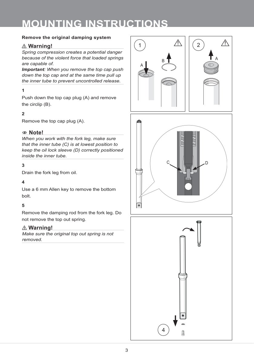 สปริงโช้คหน้า Ohlins FKS202 For Kawasaki Z300 (ER300) 2013-2017