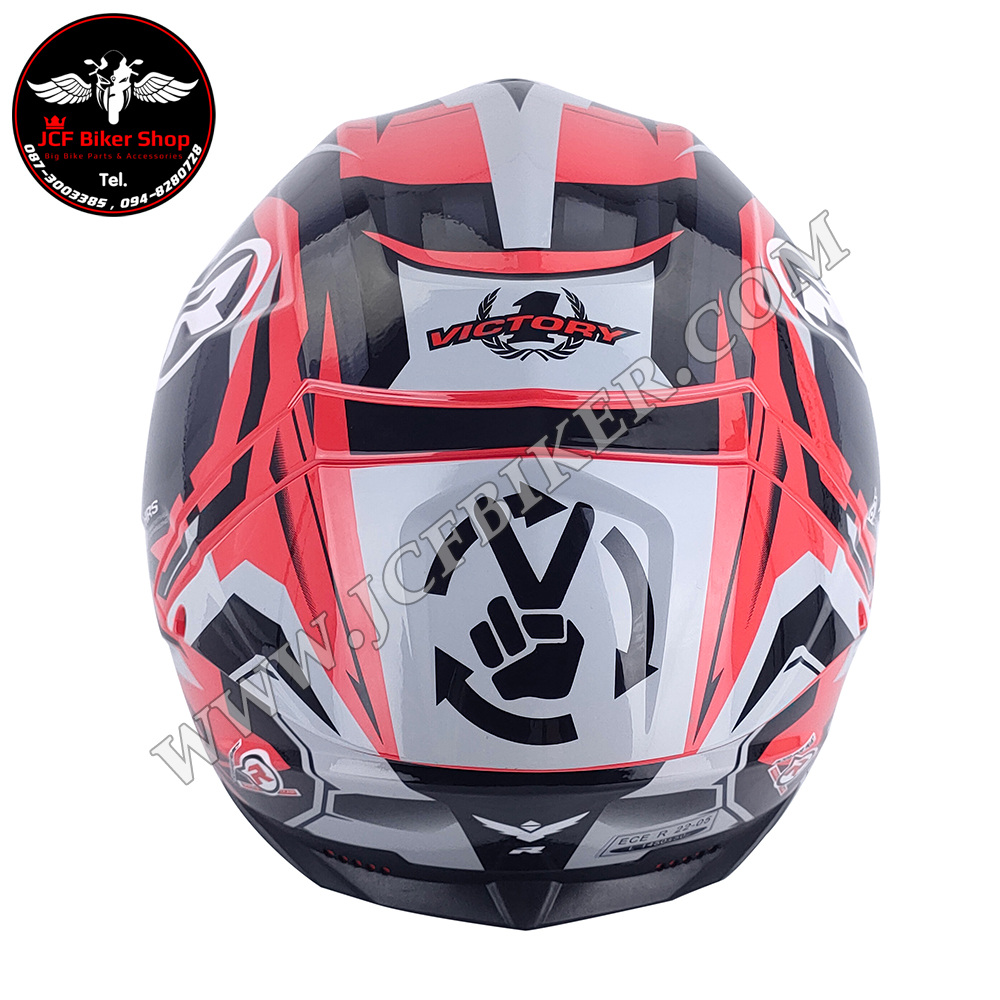 หมวกกันน็อคเต็มใบ หมวกันน็อค REAL Falcon Victory กระจกชั้นเดียว Single Visor สีดำ-แดง