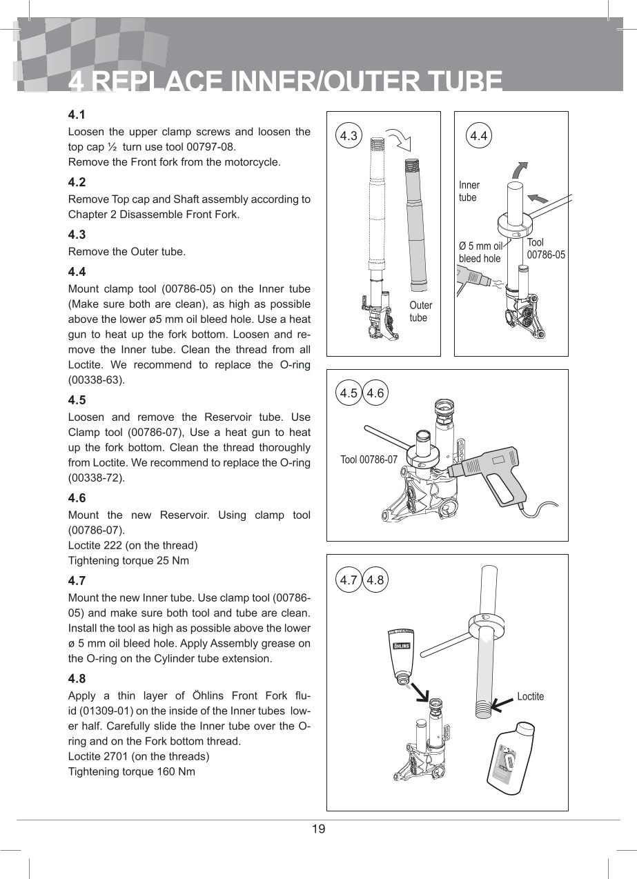 โช้คหน้า OHLINS FGR300 FOR Universal FGR 300 Superbike 750mm All
