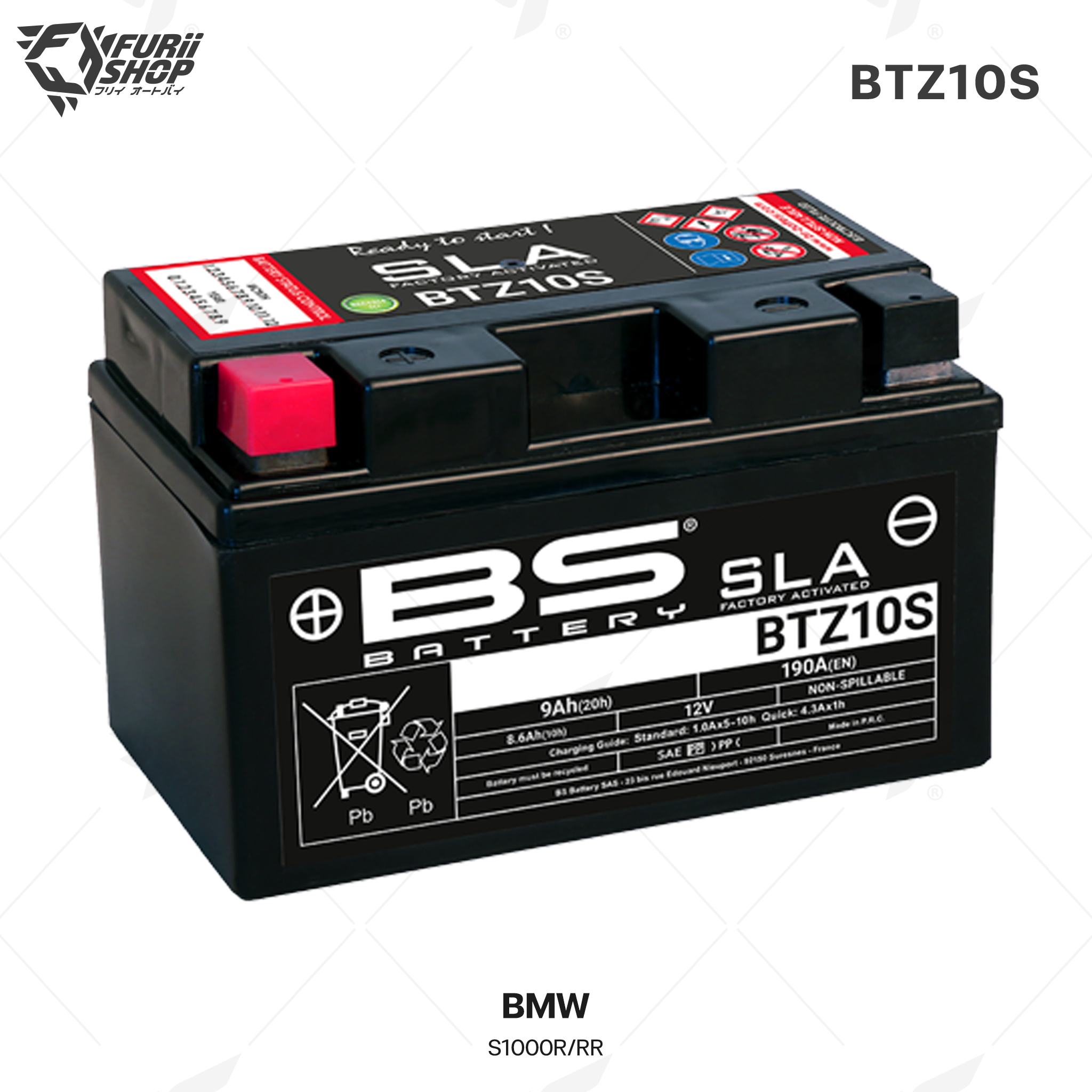 BS Battery รุ่น BTZ10S (FA) SLA FOR BMW S1000R/RR