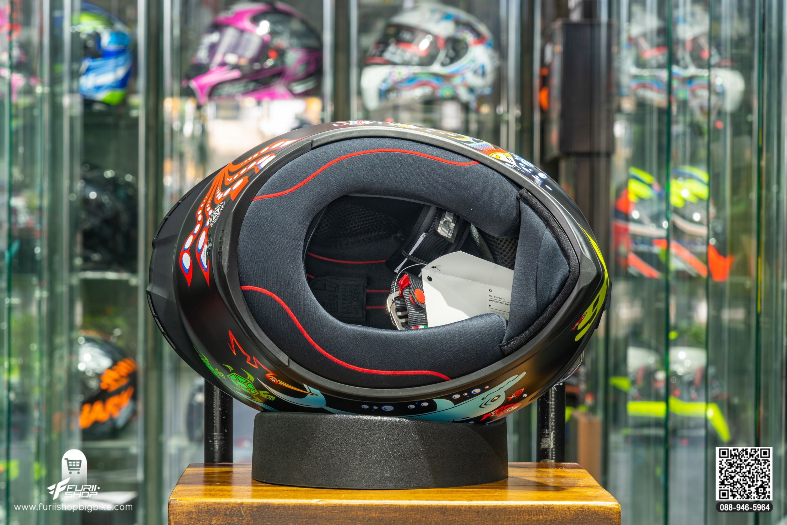 หมวกกันน็อค AGV K1 WHITE ZOO MATT BLACK