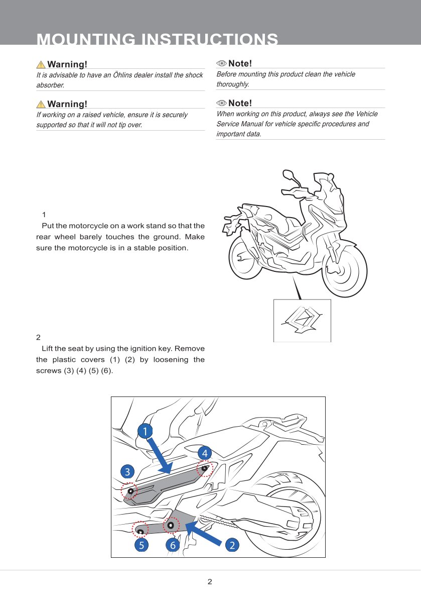 โช๊คหลัง โช๊คอัพ โช๊คแต่ง โช๊คมอเอตร์ไซค์ OHLINS HO 733 FOR HONDA XADV