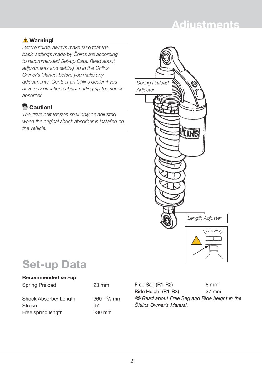 โช๊คหลังแต่ง Ohlins HD907 For Harley-Davidson XR 1200 ปี 2004-2022
