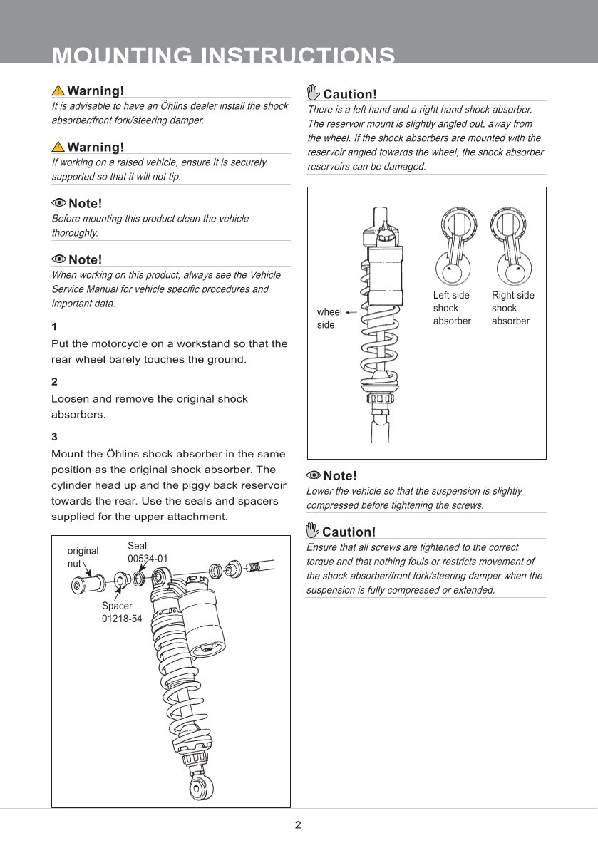 โช๊คหลังแต่ง Ohlins HO414 For Honda CB 1300 ปี 2003-2011