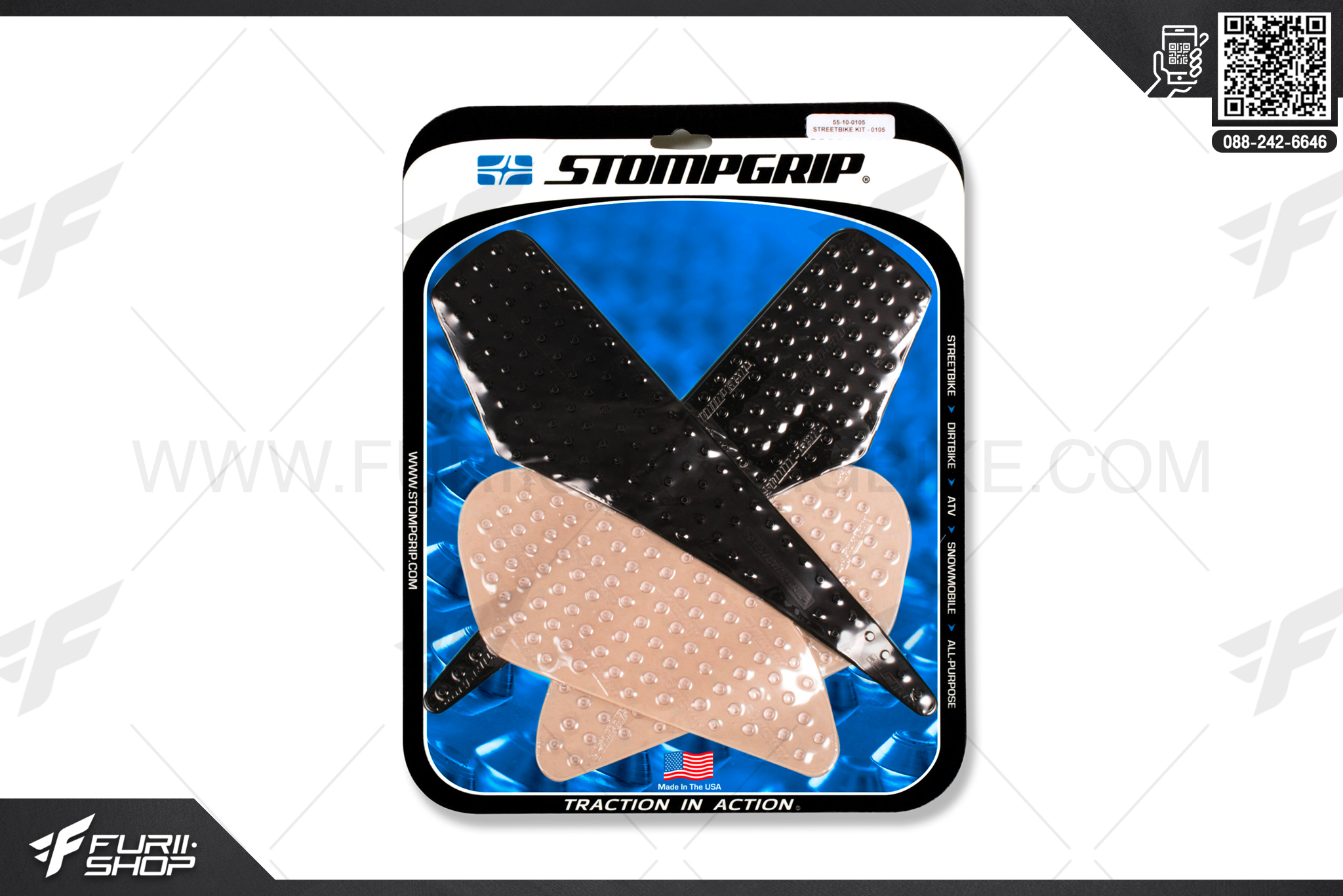 กันรอยข้างถัง STOMPGRIP Kawasaki Versys1000 (15-16) Clear