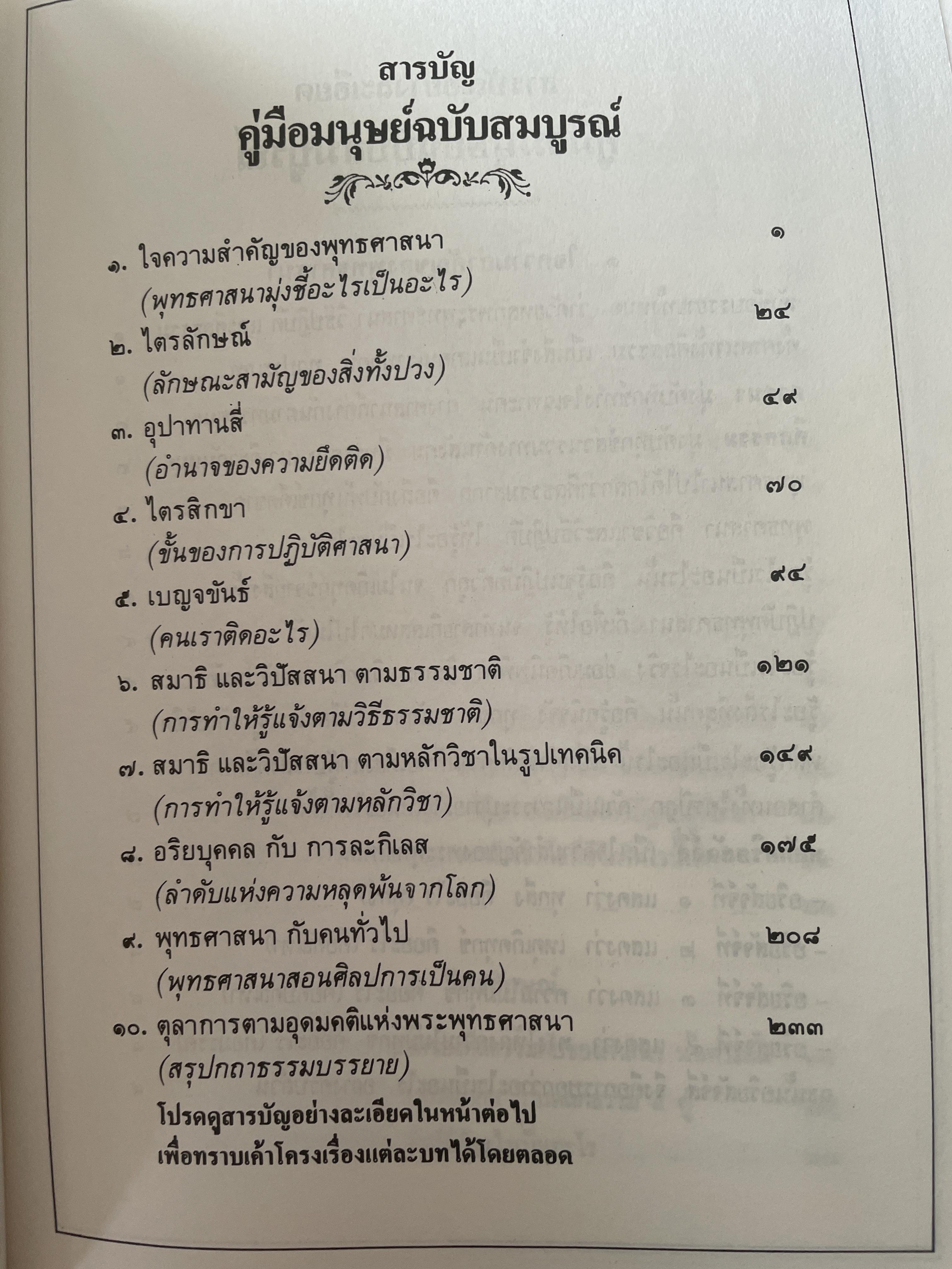 คู่มือมนุษย์ ฉบับสมบูรณ์ หนังสือที่เป็นบันไดขั้นแรกของการศึกษาพระพุทธศาสนา เป็นคำบรรยายอบรมผู้พิพากษา ปี พ.ศ. 2499 1,800 กรัม