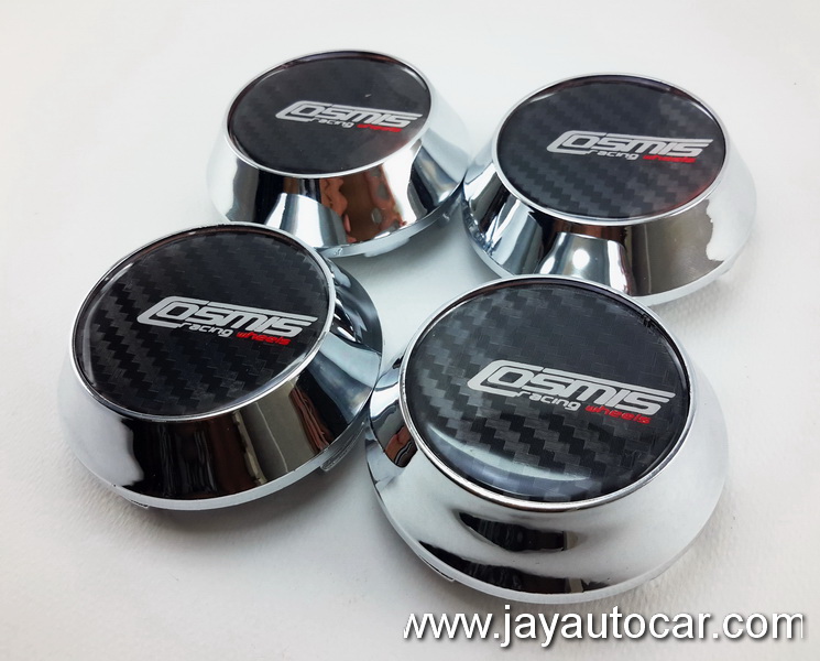 ฝาล้อรถยนต์ แม็กแต่ง ฝาล้อแม็ก ขนาด 63.5 มิล COSMIS RACING WHEELS สีเงิน 1ชุด 4ชิ้น Size 63.5mm.